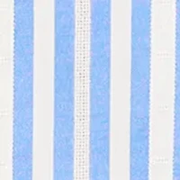 Petite Puff Sleeve Split Neck Striped Blouse