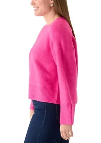 Plus Bell Sleeve Crew Neck Cozy Sweater
