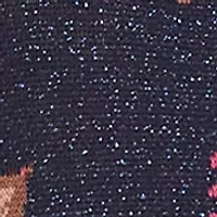 Petite Long Sleeve Floral Jacquard Sweater