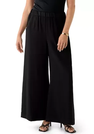 Petite Wide Leg Elastic Pants