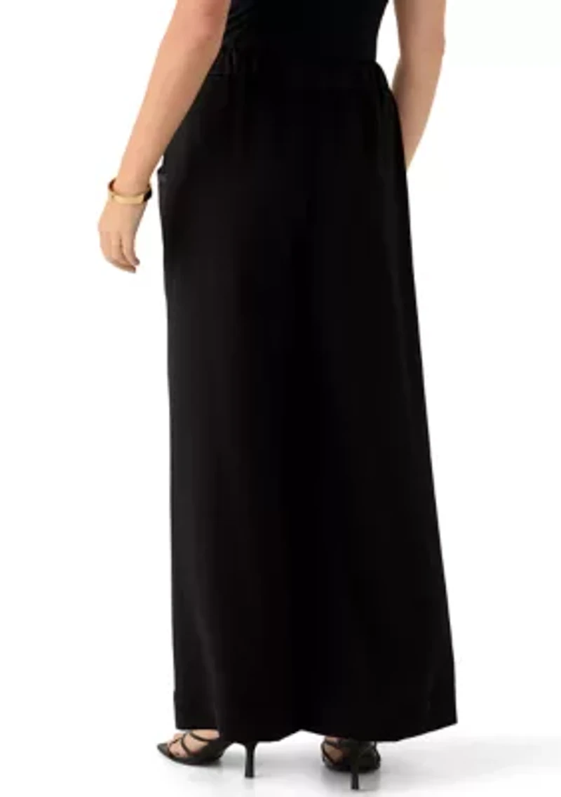 Petite Wide Leg Elastic Pants