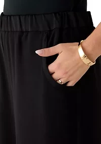 Petite Wide Leg Elastic Pants
