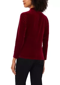 Petite Long Sleeve Wrap Top