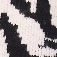 Petite  Long Sleeve Tipped Zebra Sweater