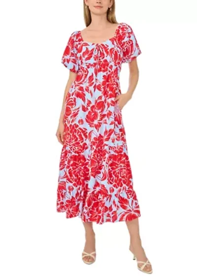Petite Puff Sleeve Maxi Dress