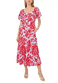 Petite Puff Sleeve Maxi Dress
