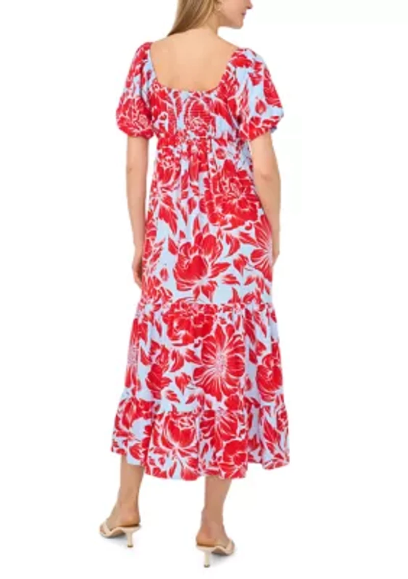 Petite Puff Sleeve Maxi Dress