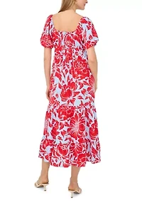 Petite Puff Sleeve Maxi Dress