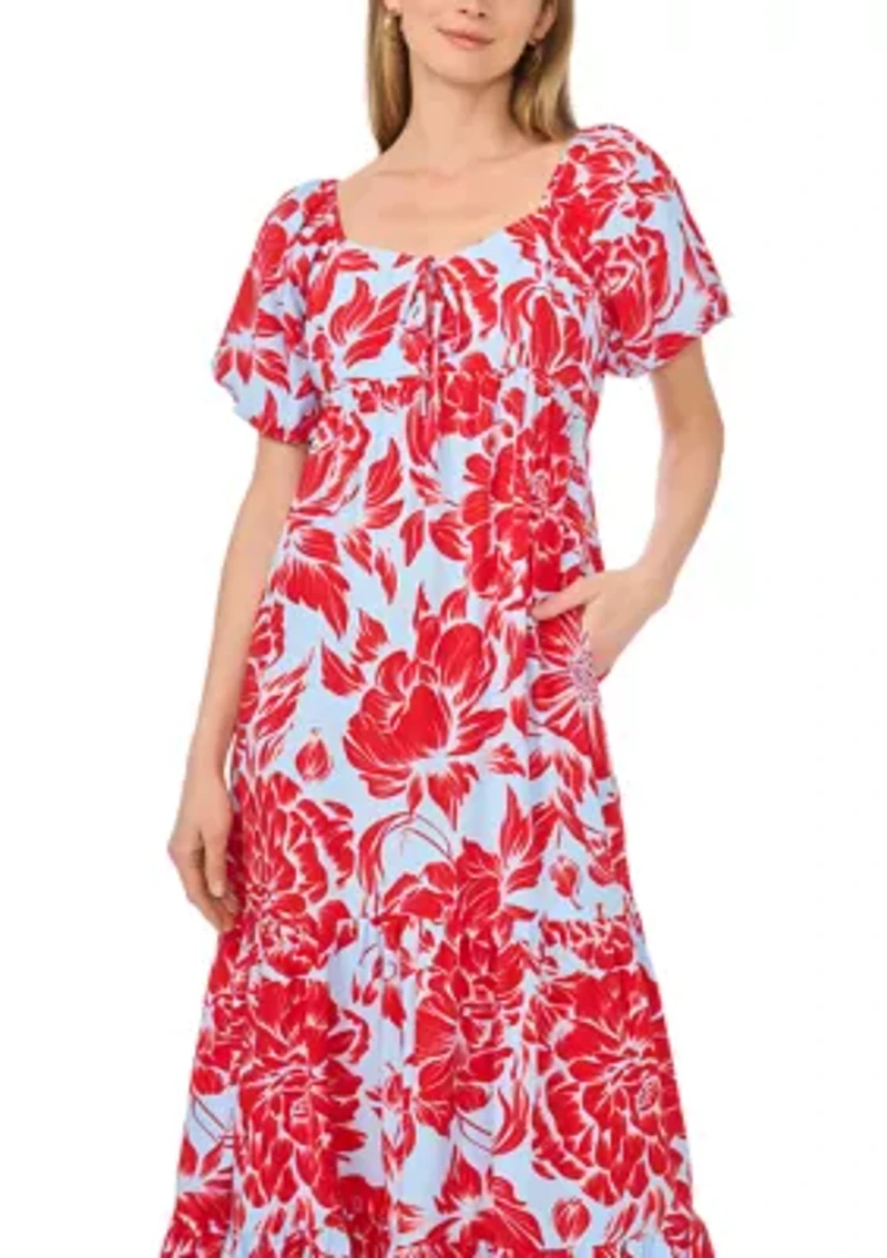 Petite Puff Sleeve Maxi Dress