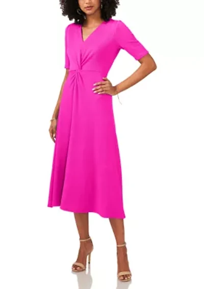 Petite Elbow Sleeve Midi Dress