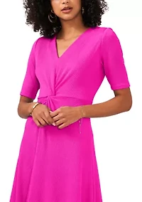 Petite Elbow Sleeve Midi Dress