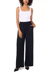 Petite Elastic Waist Pants with Slant