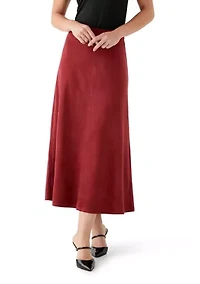 Petite Faux Suede A-Line Maxi Skirt