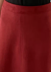 Petite Faux Suede A-Line Maxi Skirt