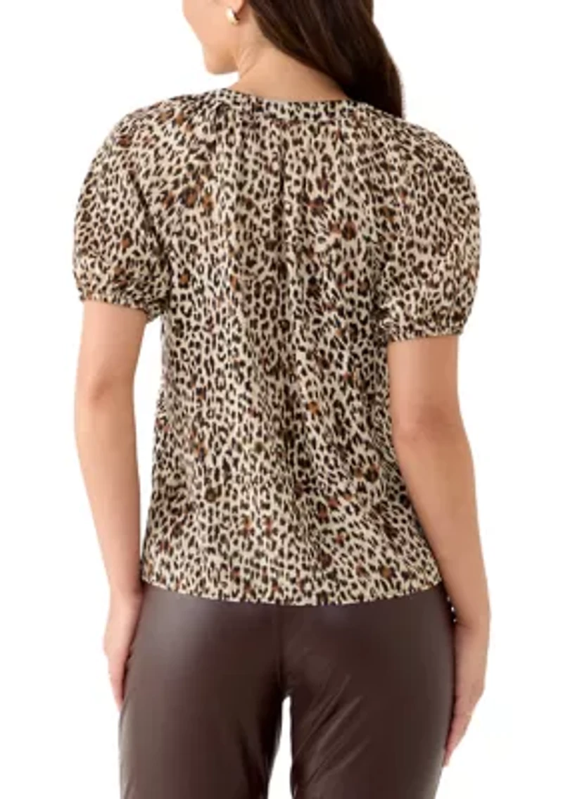 Petite 3/4 Sleeve Button Down Top