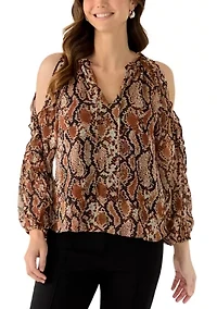 Women's Cold Shoulder Ruffle Top