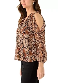 Women's Cold Shoulder Ruffle Top