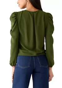 Women's Surplus Long Sleeve Puff Shoulder Blouse