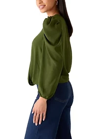 Women's Surplus Long Sleeve Puff Shoulder Blouse