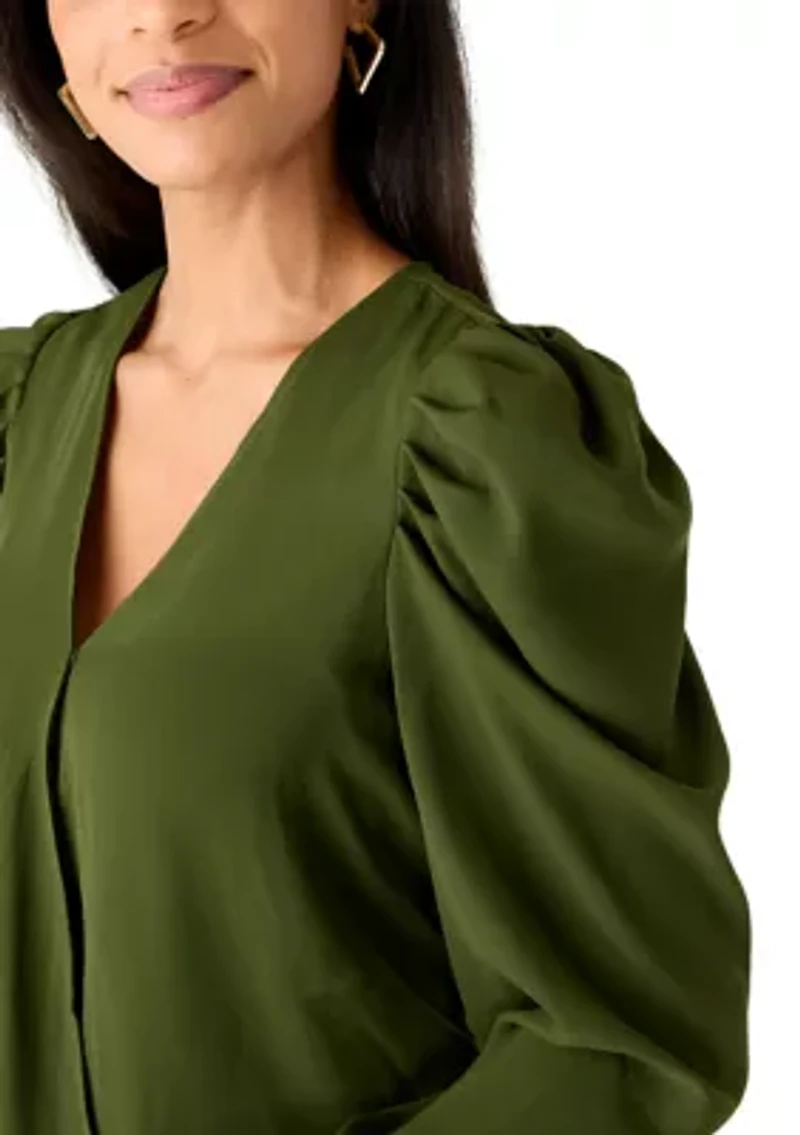 Women's Surplus Long Sleeve Puff Shoulder Blouse