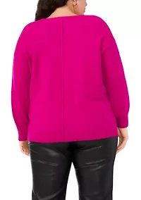 Plus V-Neck Cozy Cashmere Sweater