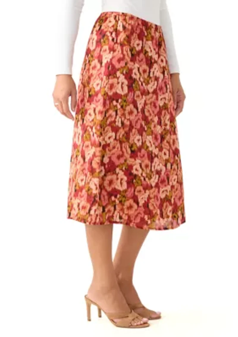 Petite Floral Midi Skirt