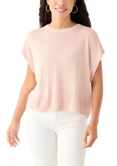 Petite Cap Sleeve Crew Neck Sweater