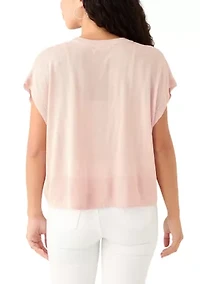 Petite Cap Sleeve Crew Neck Sweater