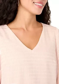 Petite V-Neck Smock Blouse