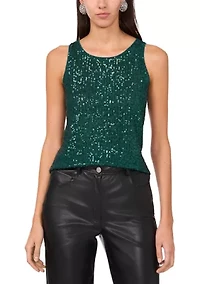 Petite Sequin Keyhole Back Tank