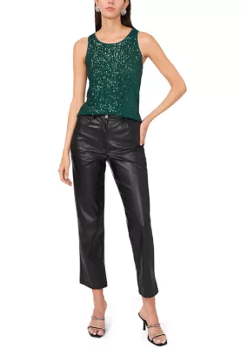 Petite Sequin Keyhole Back Tank