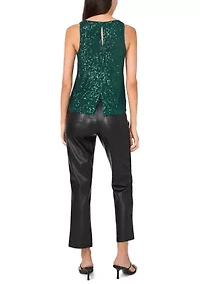 Petite Sequin Keyhole Back Tank