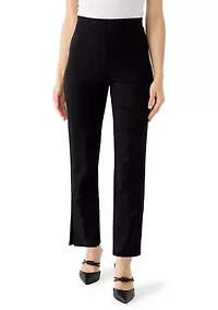 Petite Ponte Pants with Side Ankle Slits