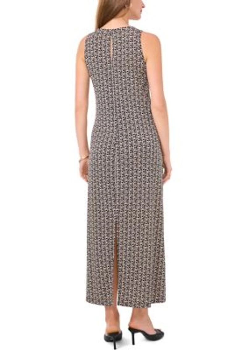 Women's Sleeveless Printed Midi Dress