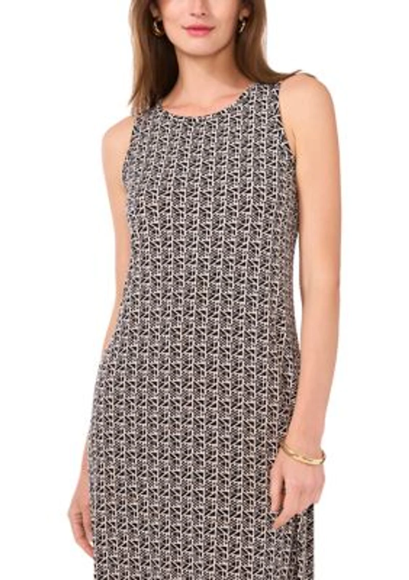 Women's Sleeveless Printed Midi Dress