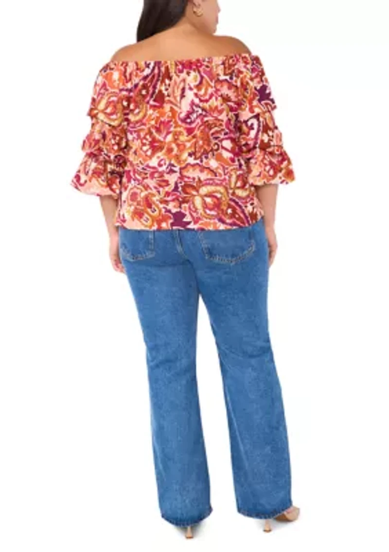 Plus Off the Shoulder Puff Sleeve Top