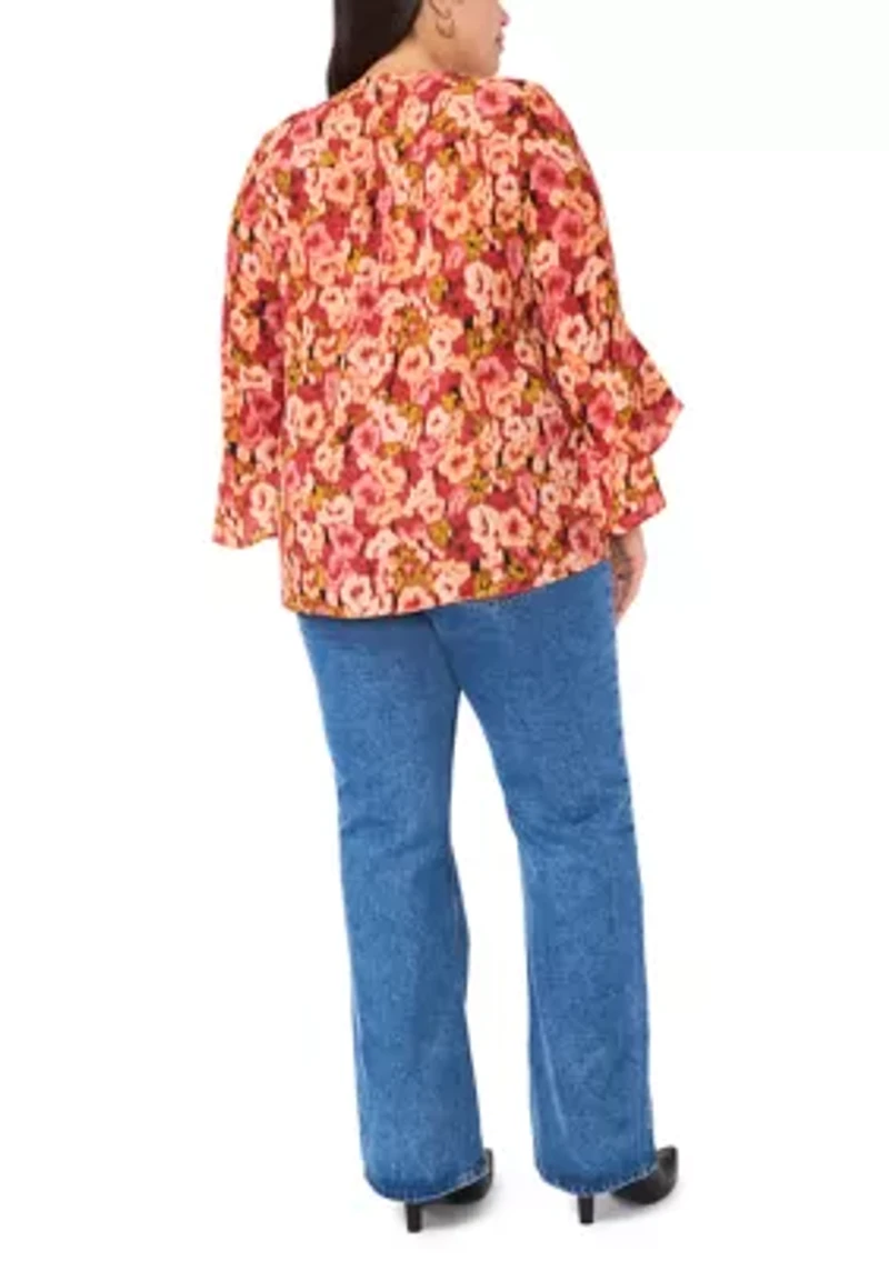 Plus Printed Blouse