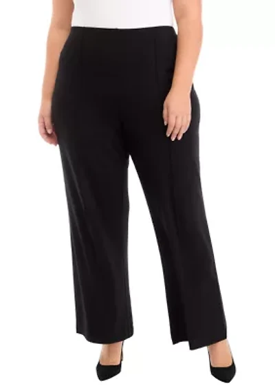 Plus Wide Leg Ponte Trousers