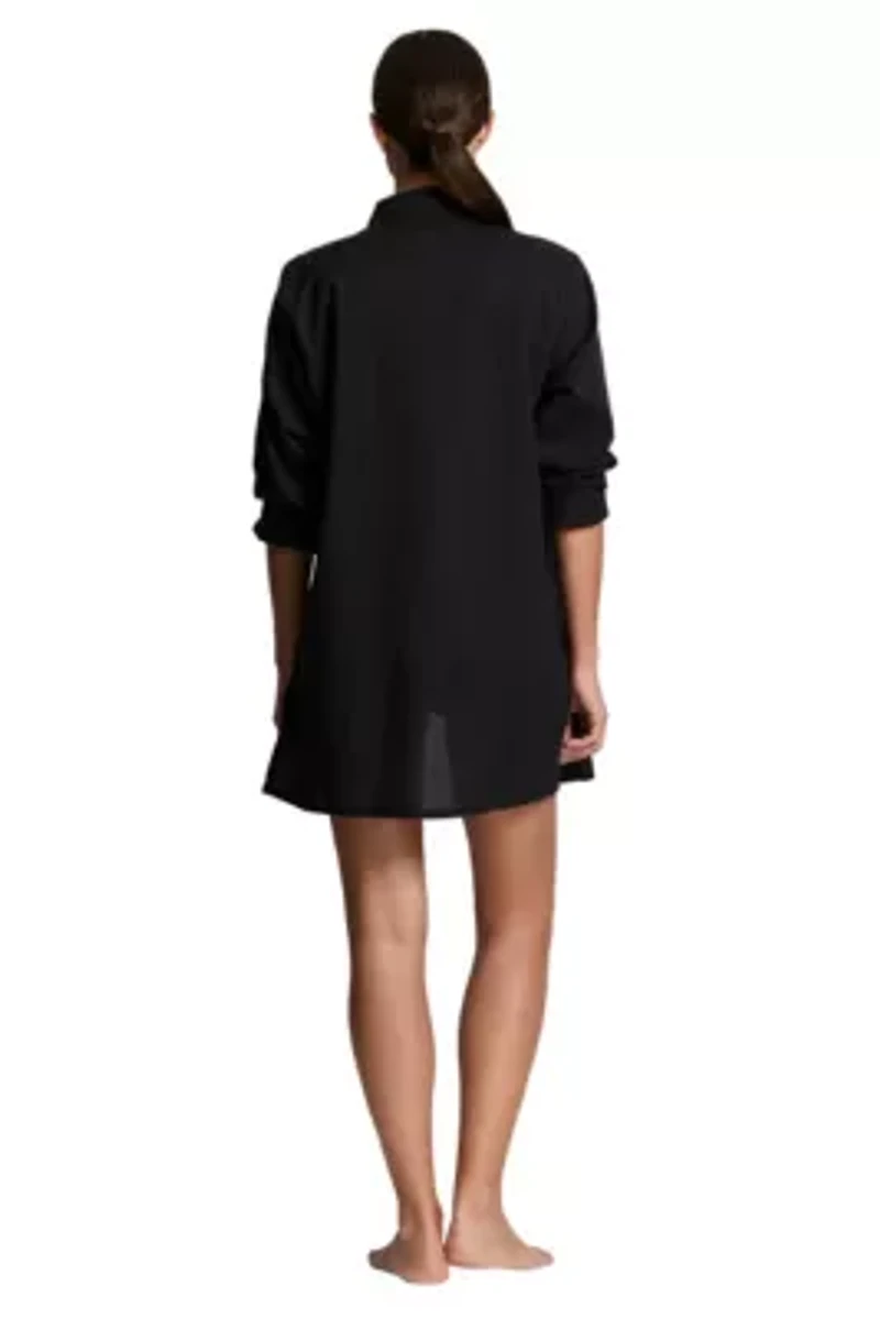 Logo Embroidered Shirt Cover Up