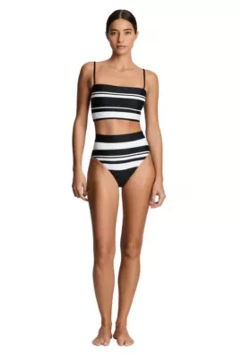 Variegated Stripe Square Neck Longline Bra