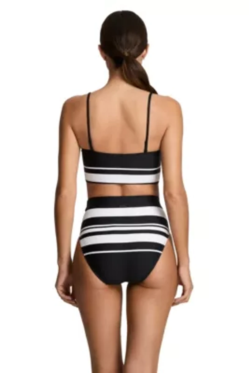 Variegated Stripe Banded High Waist Pant