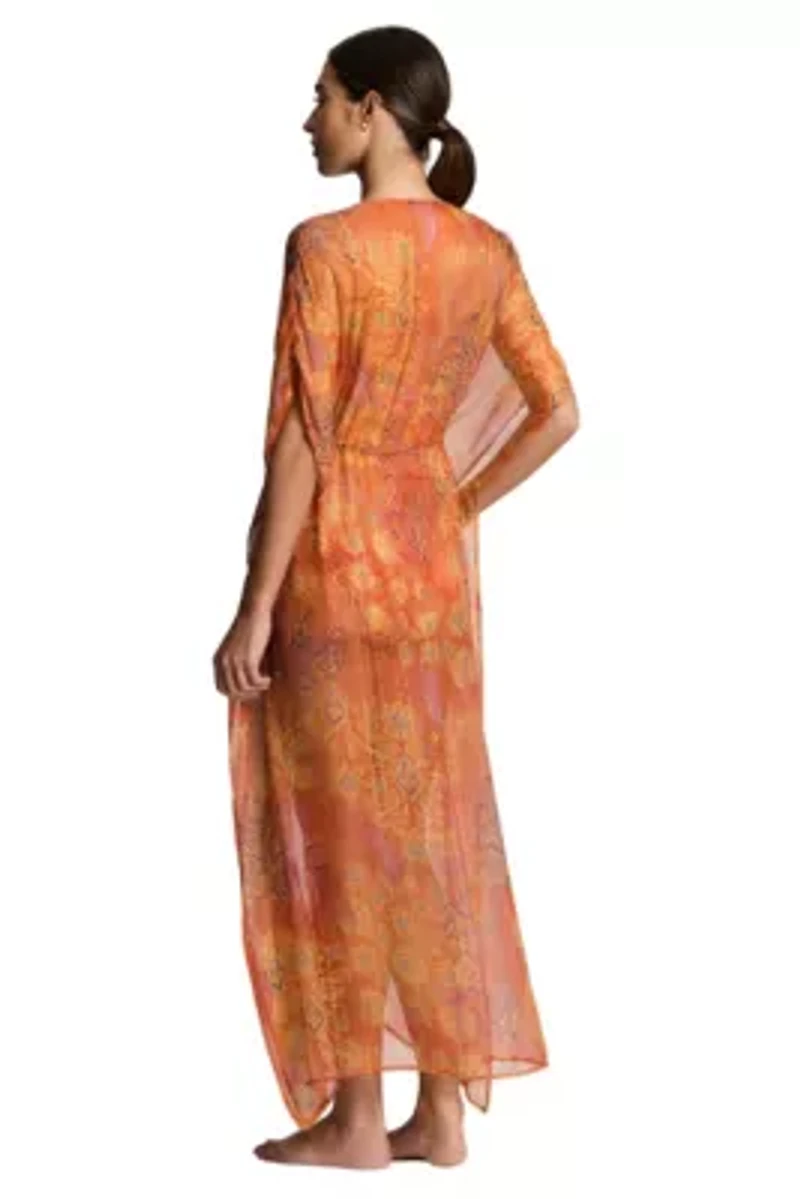 Medalion Shimmer Midi Caftan Cover Up