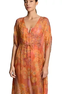 Medalion Shimmer Midi Caftan Cover Up