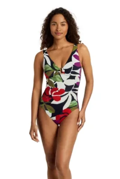 Modern Jungle Floral Ring Underwire One Piece