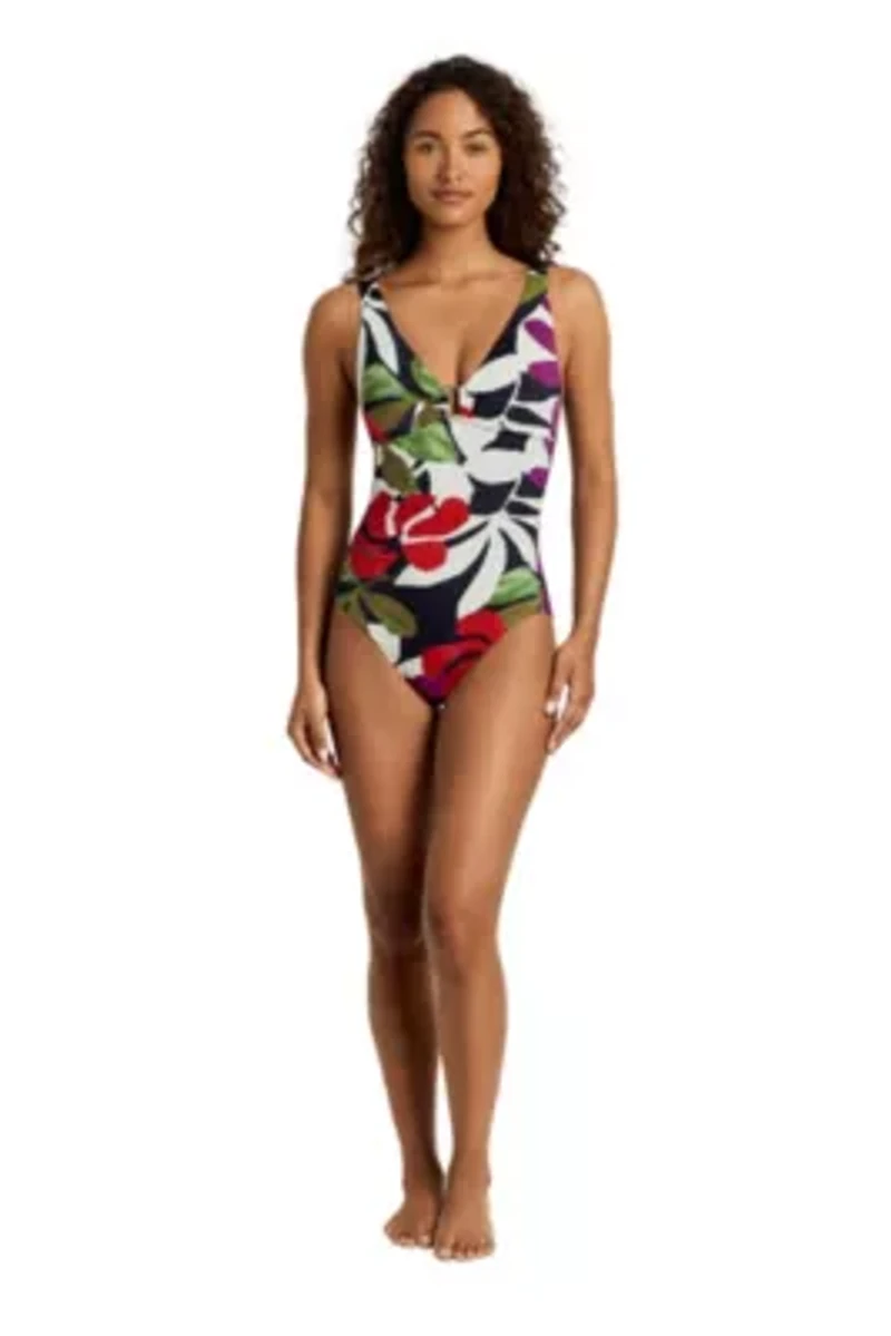 Modern Jungle Floral Ring Underwire One Piece