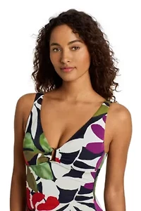 Modern Jungle Floral Ring Underwire One Piece