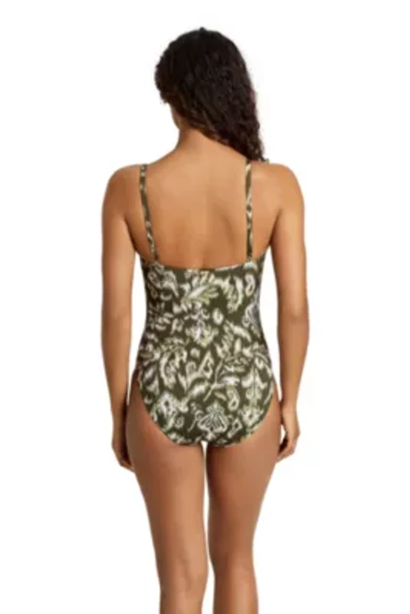 Artisan Warp Floral V-Wire One Piece