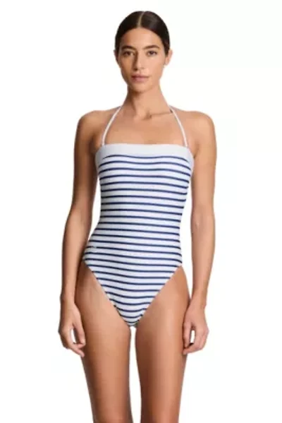 Seaside Stripe Modern Bandeau One Piece