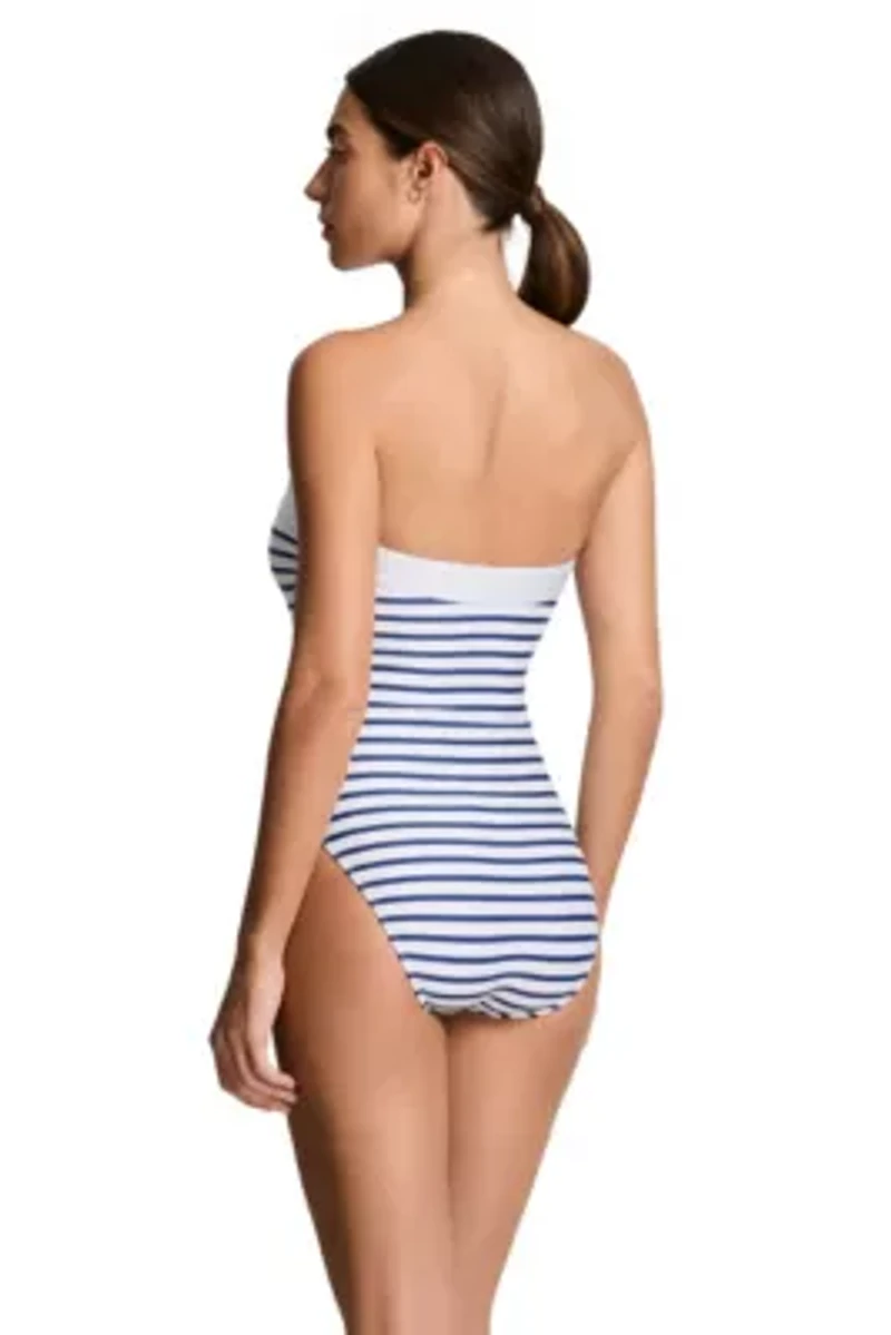 Seaside Stripe Modern Bandeau One Piece