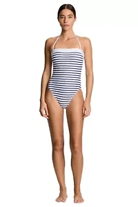 Seaside Stripe Modern Bandeau One Piece
